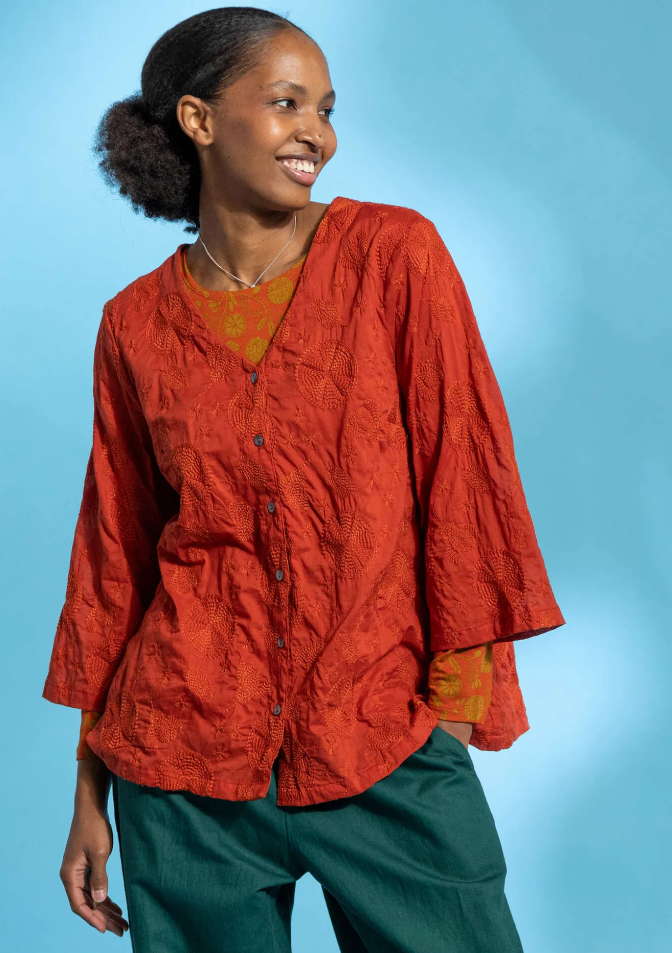 Blus "Clementine" i ekologisk bomull