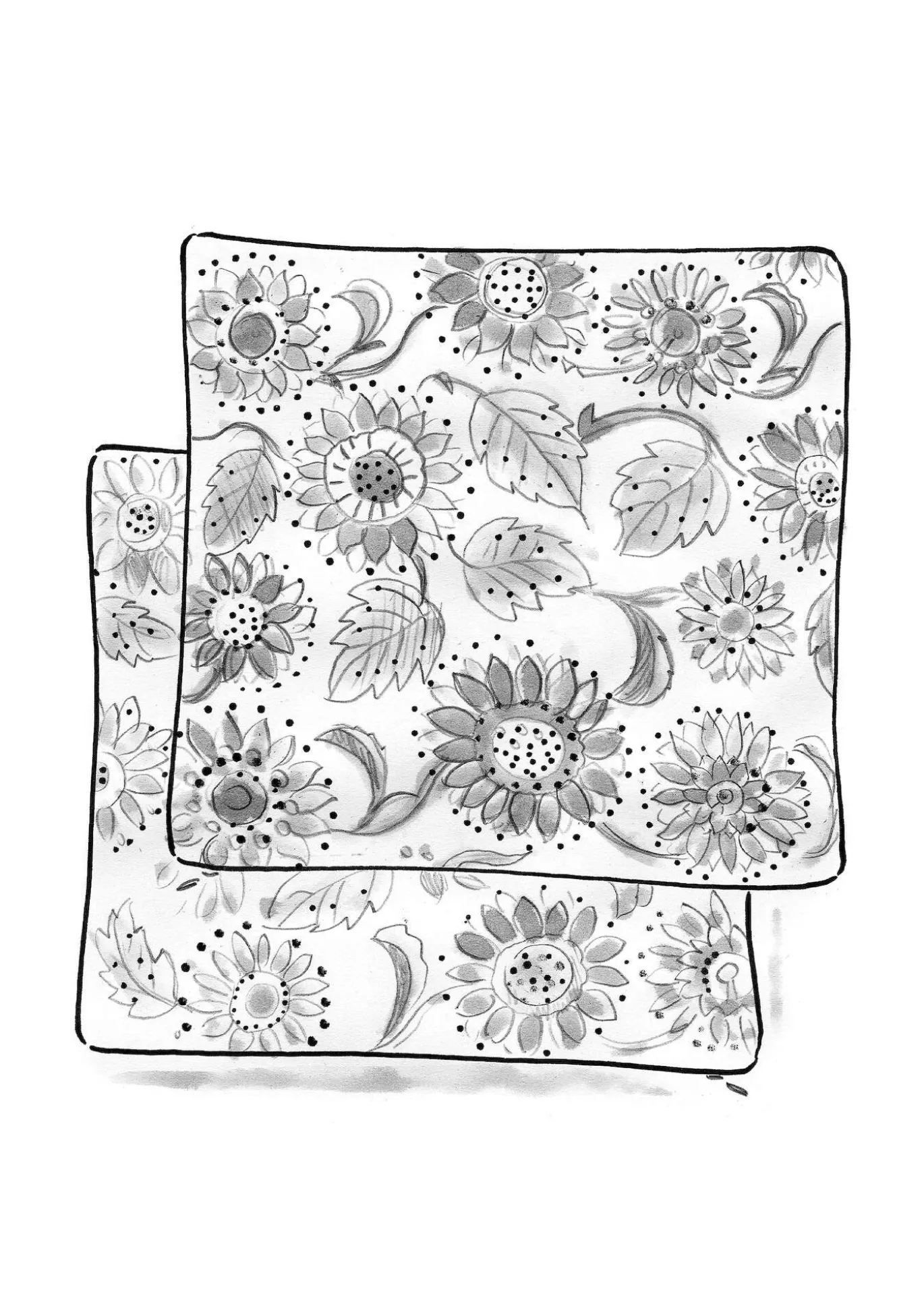 Kuddfodral "Sunflower" i ekologisk bomull/lin