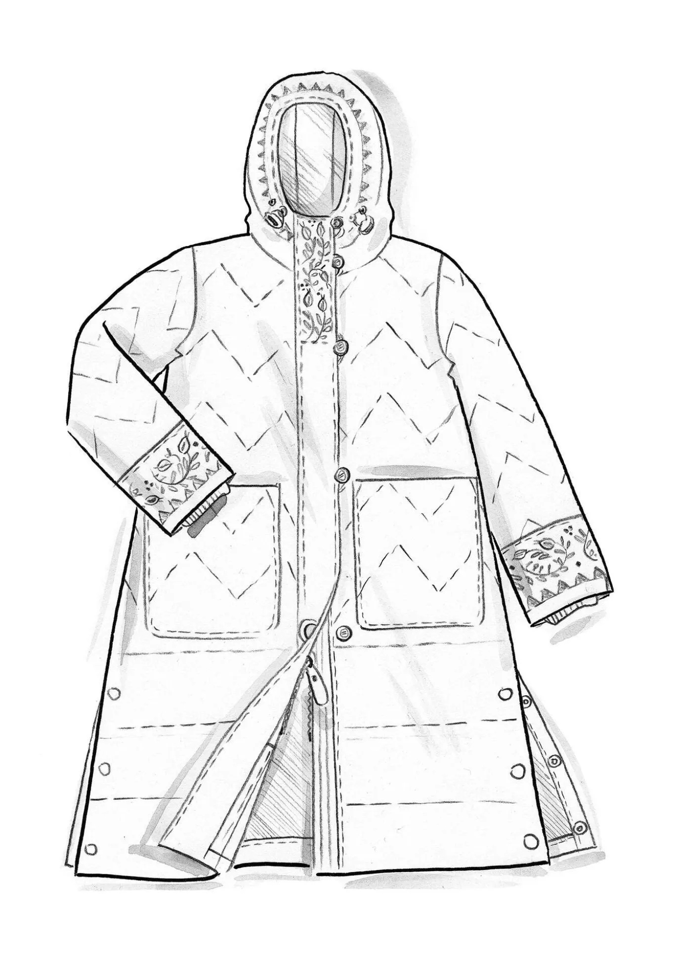 Vävd kviltad kappa "Svalbard"